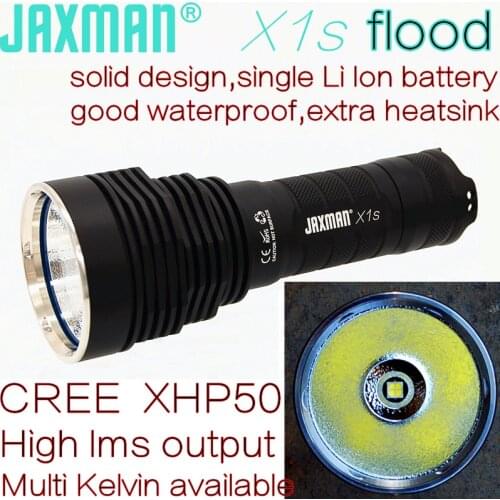 Jaxman X1s flood version CREE XHP50/XHP50.2 26650/18650 LED flashlight tactical tail switch