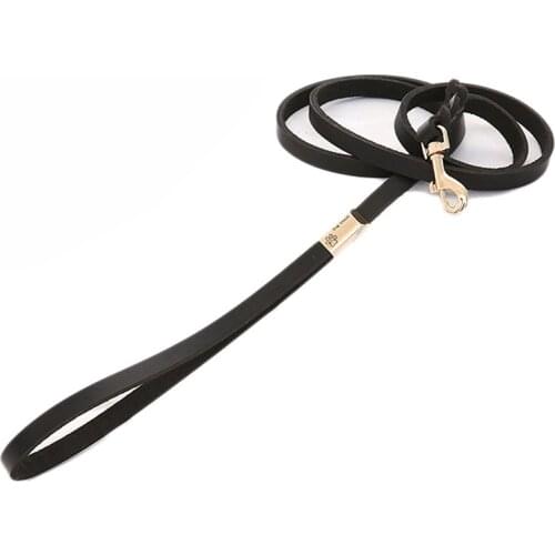 Leather Dog Leash Soft and Durable Genuine Leather Dog Training Leash Water Resistant Heavy Full Grain Leather Puppy Pet Leads