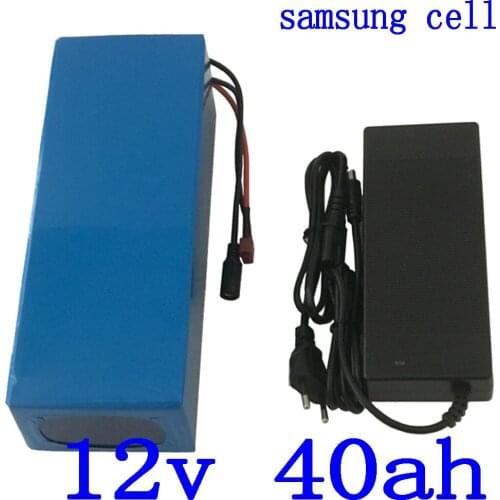 12V 200W 300W Lithium battery 12v 40ah electric bike battery 12v 40000mah Lithium-ion Battery pack use samsung cell+5A charger