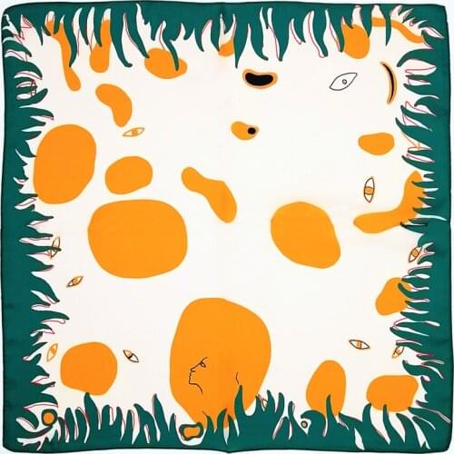 Decorative Small Square Silk Scarf Women Luxury 2021 Summer Thin Scarf Fashion Hair Band Neck Guard Shirt Scarf Shawl R19