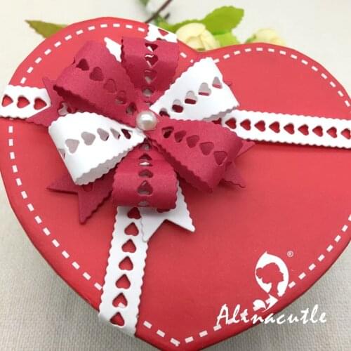 METAL CUTTING DIES cut die alinacraft heart bow strap ribbon bowknot kScrapbook paper craft album card punch knife art cutter