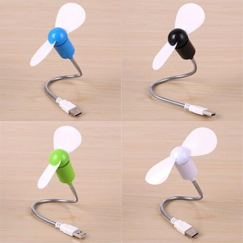 Mini USB Fan Flexible Portable Fan Bendable Snake Silent Soft Leaf Fan Cooling For Power Bank Notebook Computer Summer Gadget