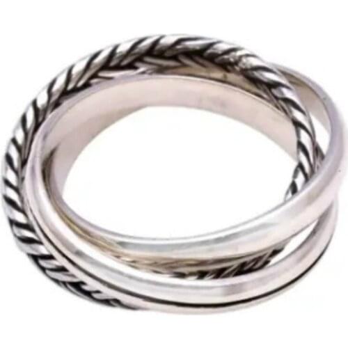 Fashion Anqutie Silver Color Wedding Band Rings Bridal Ring Set Size 6-10