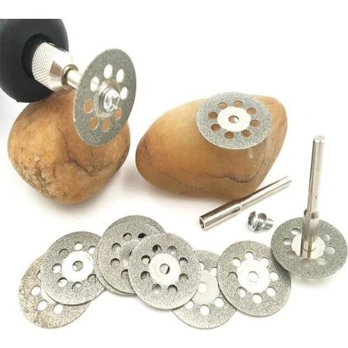 ZK30 10pcs Circular Saw Blades Cutting Wheel Discs+2pcs Mandrels Set Rotary Tool Carbon Steel Drill Accessories Hard Cutting