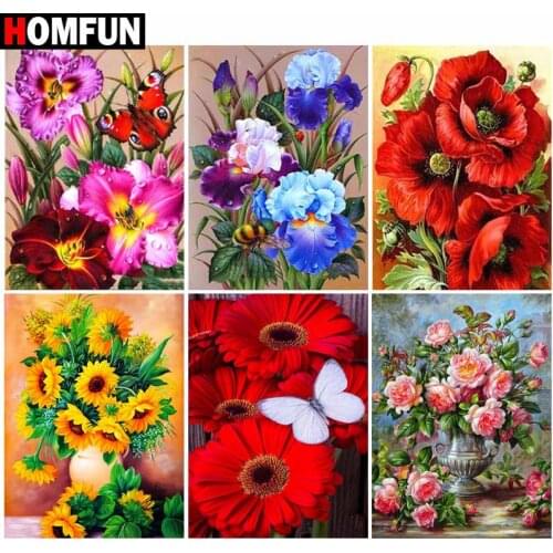 HOMFUN Full Square/Round Drill 5D DIY Diamond Painting "Bouquet scene" Embroidery Cross Stitch 5D Home Decor Gift