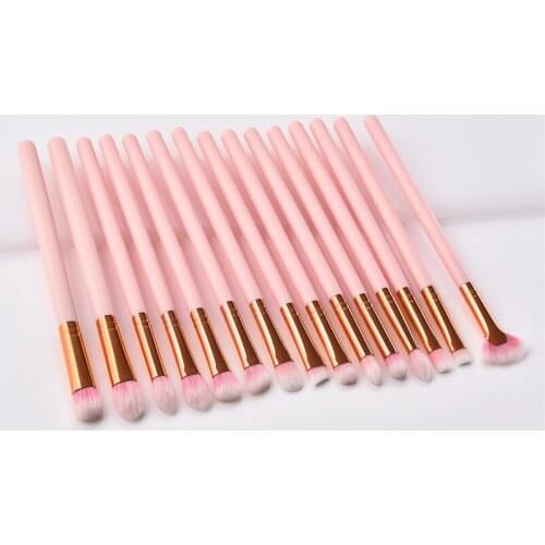 15pcs/lot Makeup Brushes Set Pink Handle Blending Blush Eye Shadow EyeBrow Lip Face Make Up kabuki Brush Kit T15017