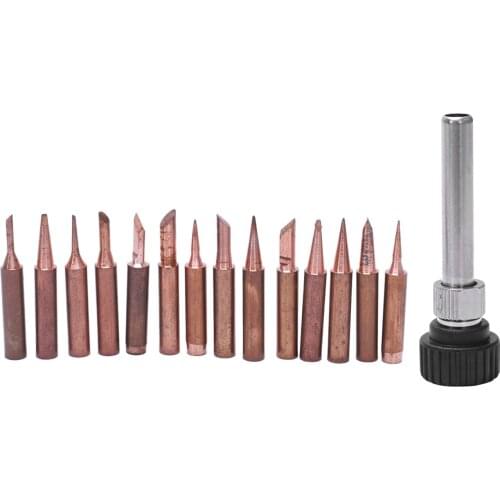 15PCS pure copper solder Iron tip 900M tip for soldering rework station for 936, 937, 938, 969, 8586, 852D