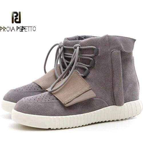 Autumn and Winter New Velvet Warm Cotton Shoes Thick-soled Lace-up High-top Shoes Leather Color-blocking Couple Tooling Shoes