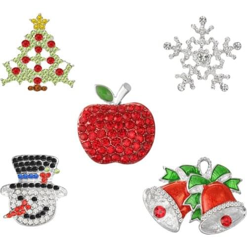 Christmas mix style rhinestone button tree snowflake snowman bells fruit for DIY crafts invitation accessories 10PCS/lot(BTN-M4)
