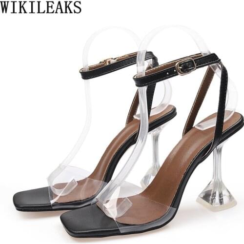 Square Toe Heels High Heels Sandals Women Pumps Women Shoes Sandals Women Summer 2021 Kitten Heel Sandalias Transparentes Mujer