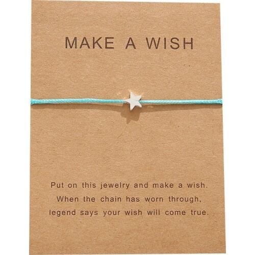 Wish Card Bracelet European and American Simple Pentagram Pendant Blessing Card Bracelet