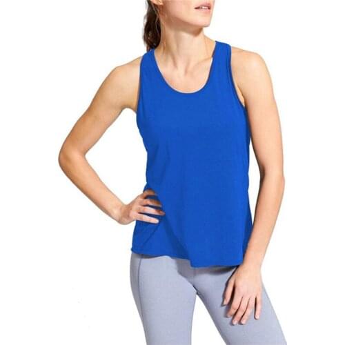 Women Sleeveless Sport Yoga Solid Flowy Cotton Racerback Tank Blouse Top Vest Femme Casual T Shirt 2020 new #A