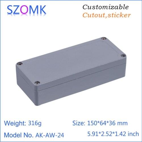 1 piece, 150*64*36mm die cast aluminum enclosure for electronic device szomk hot selling aluminum amplifier junction box