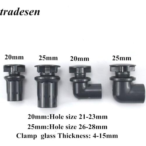 1pcs Inner Diameter20mm/ 25mm Fish Tank Drainage Joint Aquarium Glass Water Tank Drain Connector Drain PVC Pipes Connectors