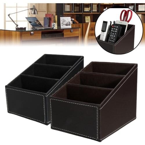 PU Leather Storage Box Multifunction Living Room Office Desktop Organize Storage Boxes Remote Control Glasses Storage Boxes