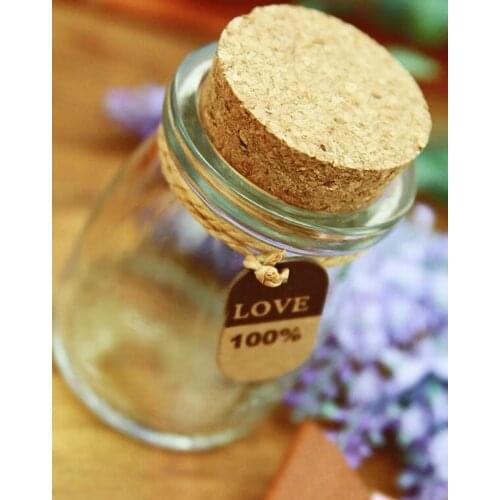10pcs/lot 100ML 5.2*7.4cm Pudding Bottle Mini Messages Wishing Glass Candy Bottle For Wedding Pendants Clear Transparent Bottles