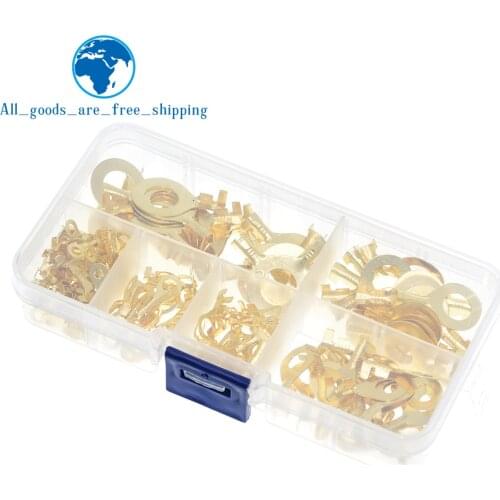 150pcs/set Round Terminal Block DJ431 O-type Lugs Terminals Cold-Pressed Connector Copper Tab Wiring Nose Combination Set