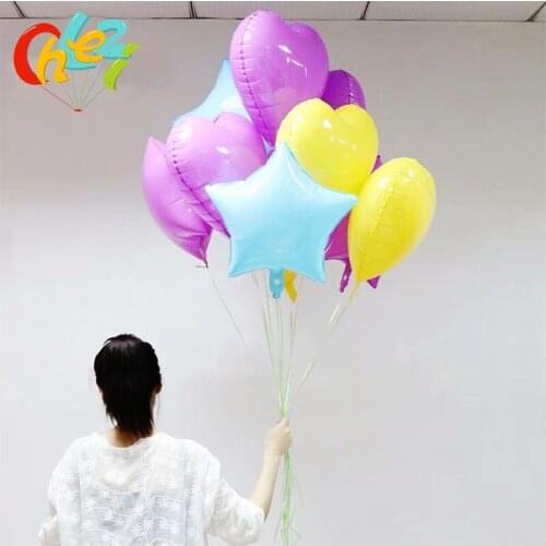 18inch 50pcs Crystal Heart Shaped Helium balloons Pentagram Foil Balloon Wedding Birthday Party decoration Baby Shower Kids toys