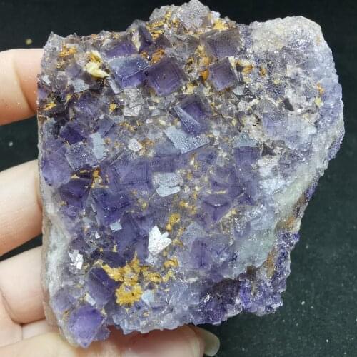 279gRare natural purple edged Fluorite Crystal quartz mineral specimen rock protogem halo energy healing crystal