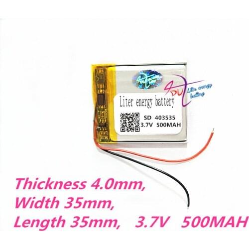 403535 3.7V 500MAH 353535 Polymer lithium ion / Li-ion battery for TOY,POWER BANK,GPS,DVD,MP3,MP4,cell phone,speaker 363635