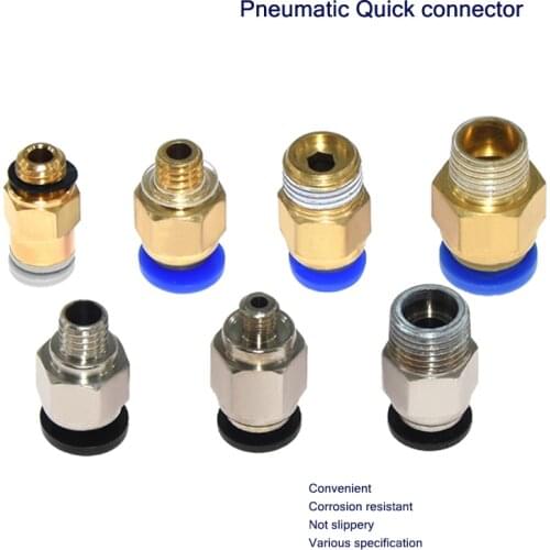 5pcs/lot various type PC4-M6/M5 PC4-01 PC6-01pneumatic quick connector fittings, For 4mm PTFE tube connector soupler PC4