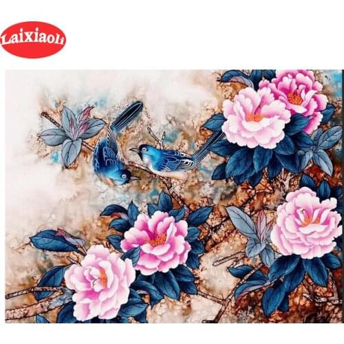 Diamond painting Peony birds diamond embroidery full square/round drill puzzles gifts for the new year 2020 decoration laixiaoli