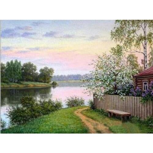 Diamond Painting 5d Landscape Nature Full Square/Round Drill Diamond Mosaic Cross Stitch River DIY Home Decoration GJ66