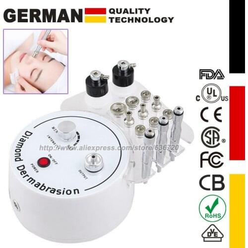 Microdermabrasion Machine, 3 in 1 Portable Diamond Microdermabrasion Dermabrasion Machine Facial Care Salon Equipment w/Vacuum