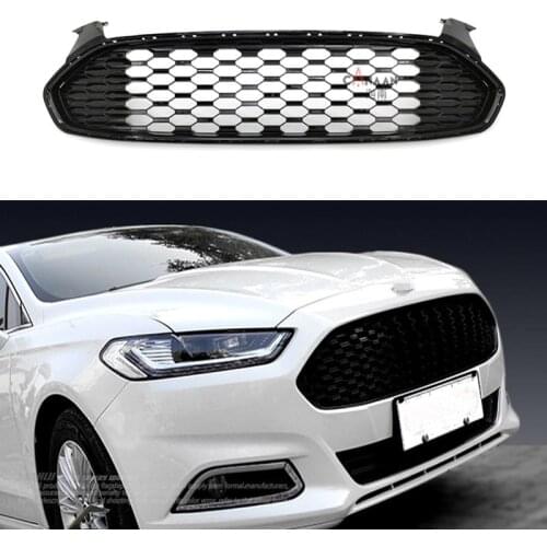 Car Styling Black Front Bumper Racing Grille Fit For Ford Fusion Mondeo 2013 2014 2015 2016 Bezel Honeycomb Mesh Grille