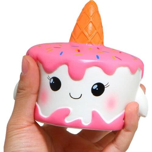 Besegad Kawaii Soft Squishy Squishi Cake Bread Toy Slow Rising for Children Kids Adults Relieves Stress Anxiety Home Decoration