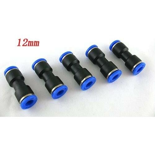 Free Shipping 100PCS/LOT 12mm to 12mm Push In Nylon Straight Quick Fitting for Pneumatic Tube