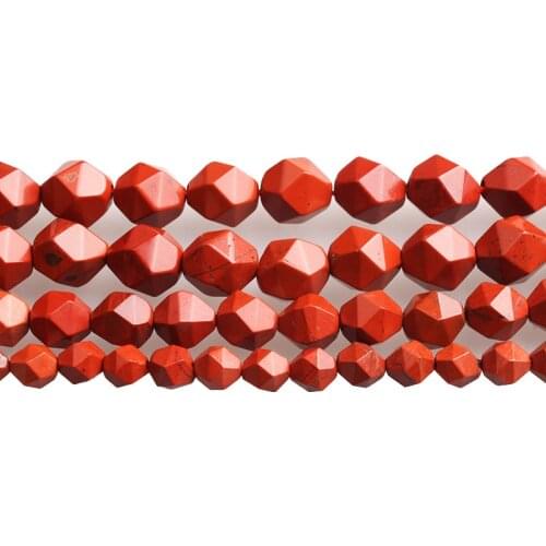 New Fashion Natural Rock Stone Big Faceted Red Stone Round Loose Beads 6 8 10 MM Fit Diy Beads For Jewelry Making 15' String