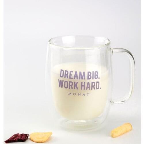 Printed double-layer insulated glass anti-scalding water cup breakfast milk cup home coffee cup juice cup