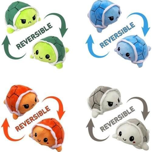 Reversible Double-Sided Flip Toy Kids Soft Gift Plushie Plush Animals Turtle Double-Sided Flip Doll Cute Toys For Pulpos Kid