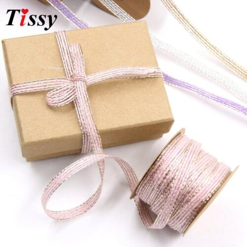 10M/Roll Jute Ribbon Gold Edge Vintage Burlap Lace Trim Ribbon Handmade Crafts For Home Wedding Party Supplies DIY Decoration