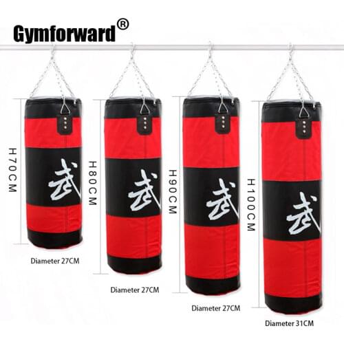Fitness Empty Boxing Bag Gym Punching Sandbag Hollow MMA Hanging Kick Punch Bags Boxing Training Equipment Tool Red 70cm~100cm
