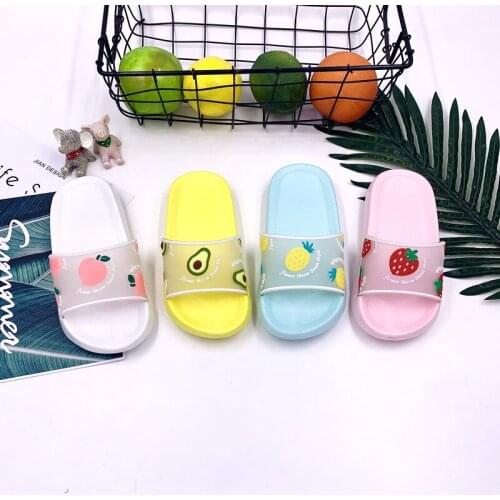 KINE PANDA Kids Slippers for Girls Beach Shoes Soft Indoor Children 5 6 7 8 Years Old ins Style Fruit Peach Strawberry Avocado