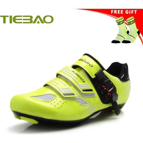 Tiebao Sapatilha Ciclismo Road Cycling Shoes Self-locking Breathable Bicicleta Sneakers Men Athletic Bike Bicycle Riding Shoes