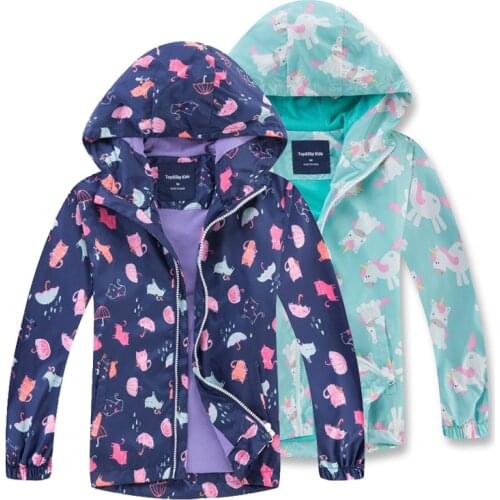Girls Jackets 2020 Spring Autumn Fashion Kids Girl Outerwear Waterproof Windproof Hooded Jackets For Childrens Coats