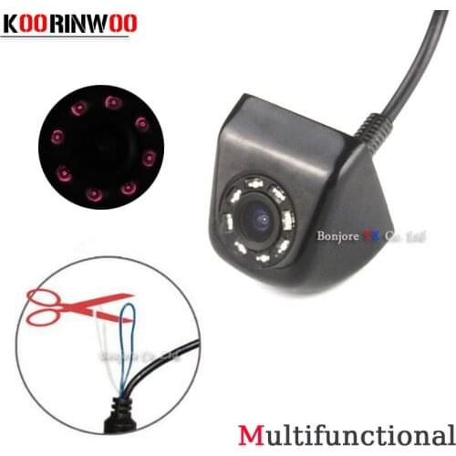 Koorinwoo Multifunctional Camera Front cam Form HD CCD Car RearView Camera Wide Angle Universal Car Reverse Parking Camera 12v