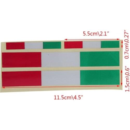2021 New 3 Pcs Reflective Vinyl Italy Flag Sticker Motocycle Car Decals