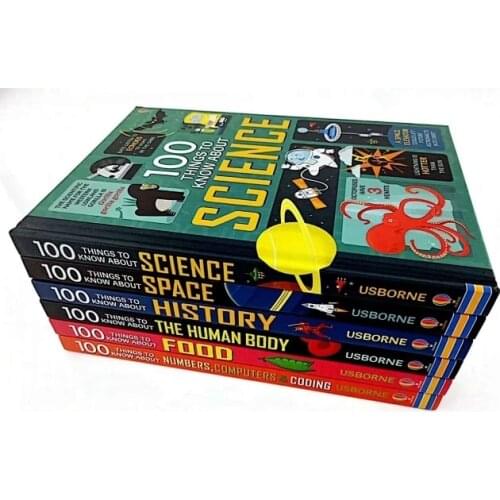4-8 year 6 book/set Usborne 100 Things to Know about English picture books Early education Encyclopedia of scientific discovery