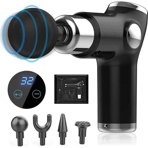 LCD Mini Fascia Gun Portable USB Rechargeable Massage Gun Muscle Relaxation Portable Fitness Equipment Massager