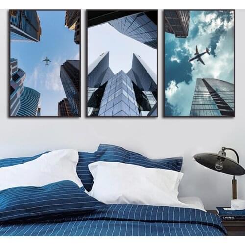 A Corner of The City Blue Sky Poster Home Decoration Painting Hd Print Picture Waterproof Ink Frameless Style