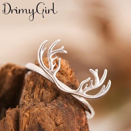 Luxury Brand Deer Antlers Rings For Women Wedding Statement Jewelry Valentines Gifts Lover Finger Ring 2021