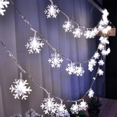 Christmas Lights Snowflake String Lights 10M 100 LED Fairy Light Garland LED Indoor Room Decor Wedding Holiday Light Decoration