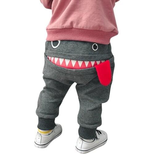 Baby Pants Winter Cartoon Tongue Animal Harem Baby Girls Trousers For Boy Warm Casual Long Pants Kids Children Pantolon 19Oct