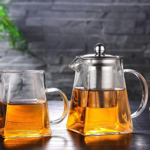 Stainless Steel Glass Teapot Set Heat Resistant High Quality Tea Infuser Filter Flower Tea Kettle Kung Fu Puer Oolong Tea Set