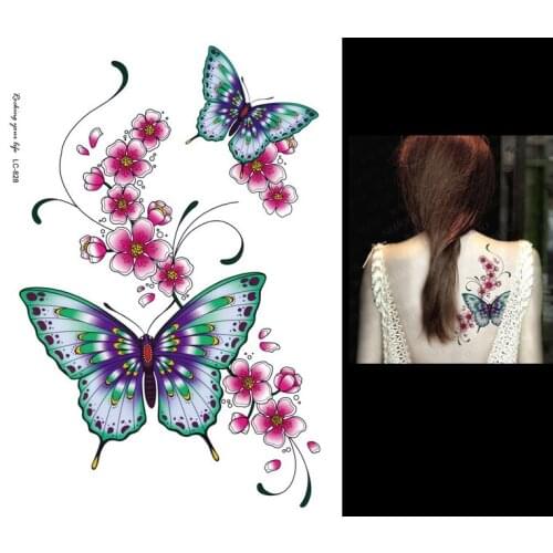 1pc Dreamcatcher Temporary Large Women Health Fake Body Art Tattoo LC-828 Waterproof Butterfly Flower Arm Sleeve Tattoo Stickers