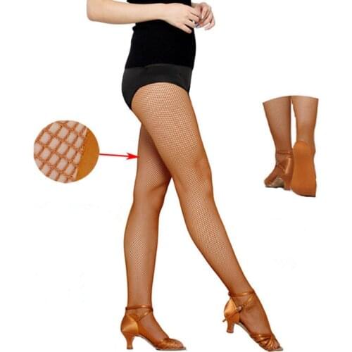 High Quality Women Professional Fishnet Tights For Ballroom & Latin Yarn Elastic Latin Dance Stockings open crotch stockings S07